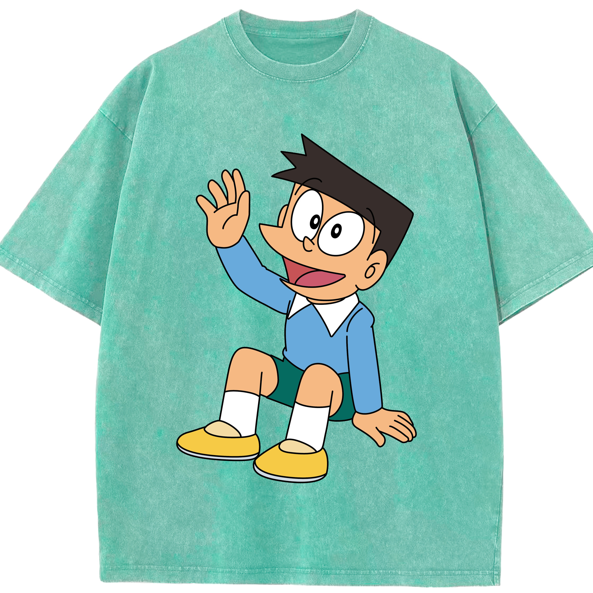 （画像用） ドラえもん 骨川 スネ夫 Doraemon Honekawa Suneo 綿100% ヴィンテージ風 半袖Tシャツ（フロントプリント）